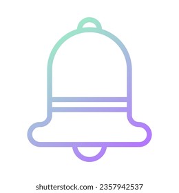 Bell icon gradient green purple colour easter illustration vector element and symbol perfect.