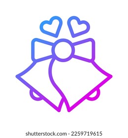 Glockensymbol Farbverlauf violett-Stil valentine Vektorelement und Symbol perfekt. Symbol aus der modernen Kollektion für Web.
