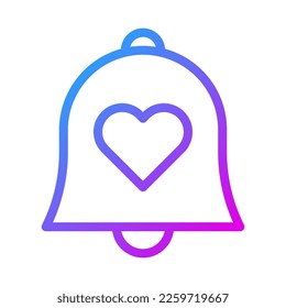 icono de campana gradiente estilo púrpura ilustración vectorial elemento y símbolo perfecto. Signo de icono de la colección moderna para la web.