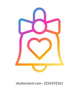 icono de campana estilo gradiente de ilustración valentina elemento vector y símbolo perfecto. Signo de icono de la colección moderna para la web. El diseño es perfecto.