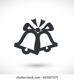 Bell icon. Graphic symbol web design, logo. Gray glyph on a white background. Isolated sign.