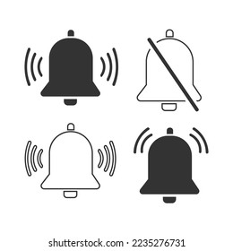 Bell icon. Handbell tone set line and background vector ilustration.