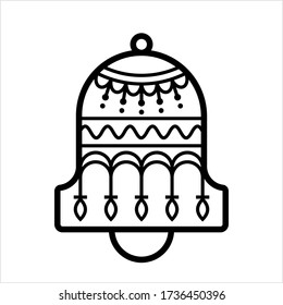 Bell Icon, Idiophone Percussion Instrument When Struck Vibrates In A Single Strike Tone Vector Art Illustration