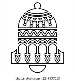 Bell Icon, Idiophone Percussion Instrument When Struck Vibrates In A Single Strike Tone Vector Art Illustration
