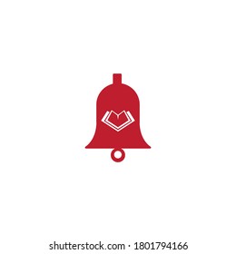 Bell icon illustration book symbol learning design template vector