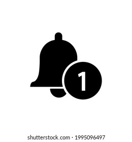 Bell icon for incoming inbox message. Notification icon, logo isolated on white background