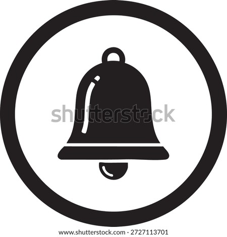 Bell Icon Inside Circle For App Notification Alert