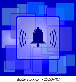 Bell icon. Internet button on abstract background. 