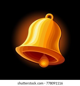 Bell icon isolated on black background. Vector illustration