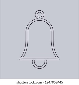 Bell icon isolated on grey background. Premium symbol for website design, mobile application, logo, ui.Vector illustration.