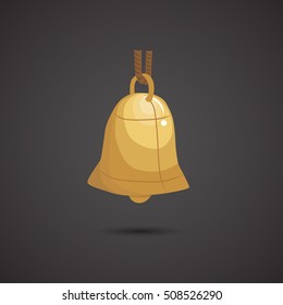 Bell icon isolated on neutral background. Vector art.