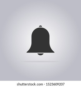 Bell icon isolated on white background. Trendy flat style. Black vector icon modern and simple flat symbol for web site, mobile app, UI. Vector illustration.