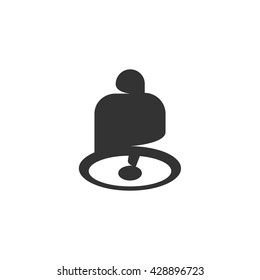 Bell icon isolated on a white background. Logo silhouette design template. Simple symbol concept in flat style. Abstract sign, pictogram for web, mobile and infographics - stock vector