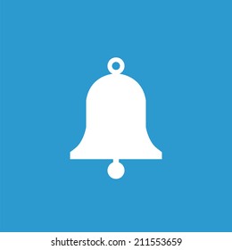 bell icon, isolated, white on the blue background. Exclusive Symbols 