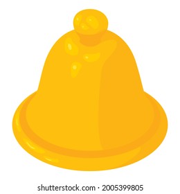 Bell icon isometric vector. Golden bell icon. Notification symbol, subscription symbol