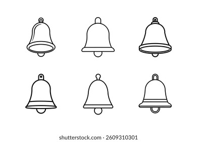 bell icon line art vector illustration