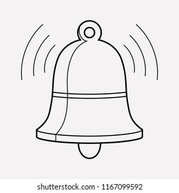 Bell icon line element. Vector illustration of bell icon line isolated on clean background for your web mobile app logo design.