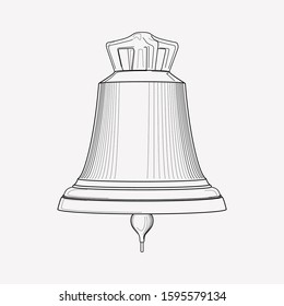 Bell icon line element. Vector illustration of bell icon line isolated on clean background for your web mobile app logo design.