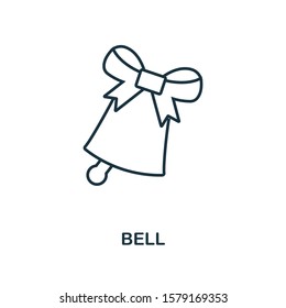 Bell icon. Line style element from christmas icon collection. Thin Bell icon for web design, apps, software, print usage.