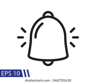 Bell icon line style. Minimalist icon isolated on white background. Bell simple silhouette. Web site page and mobile app design vector element. eps 10