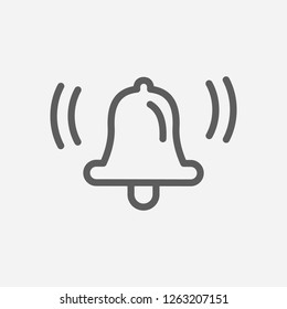 Bell icon line symbol. Isolated vector illustration of  icon sign concept for your web site mobile app logo UI design.