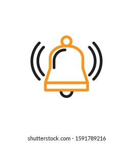 Bell icon. Line and two colour design template