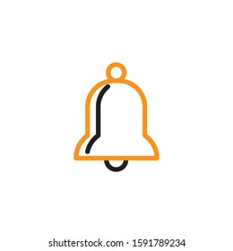 Bell icon. Line and two colour design template