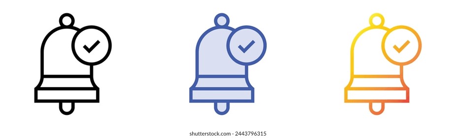 bell icon. Linear, Blue Fill and Gradient Style Design Isolated On White Background