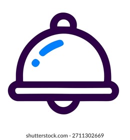 Bell icon. A linear vector illustration of bell isolated on white background.