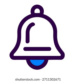 Bell icon icon. A linear vector illustration of bell icon isolated on white background.