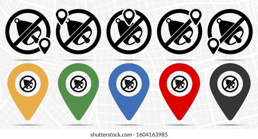 bell icon in location set. Simple glyph, flat illustration element of universal theme icons