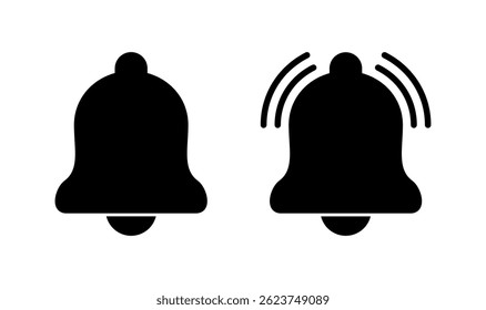 Bell icon logo design. Notification sign and symbol for web site design