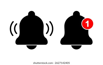 Bell icon logo design. Notification sign and symbol for web site design