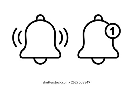 Bell icon logo design. Notification sign and symbol for web site design