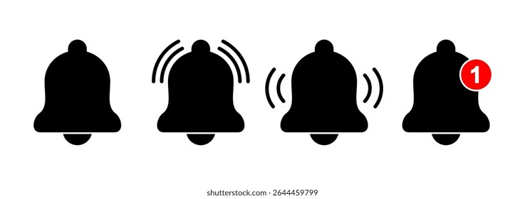 Bell icon logo design. Notification sign and symbol for web site design