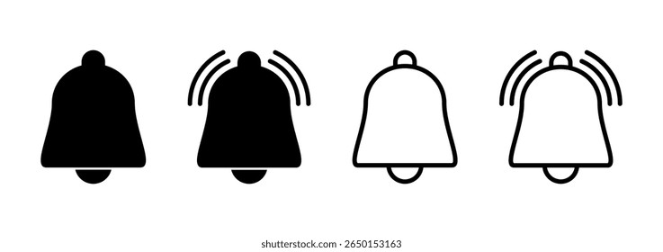 Bell icon logo design. Notification sign and symbol for web site design