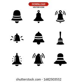 icono de campana o logotipo símbolo de signo aislado ilustración vectorial - Colección de iconos vectoriales de estilo negro de alta calidad
