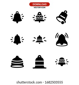 icono de campana o logotipo símbolo de signo aislado ilustración vectorial - Colección de iconos vectoriales de estilo negro de alta calidad
