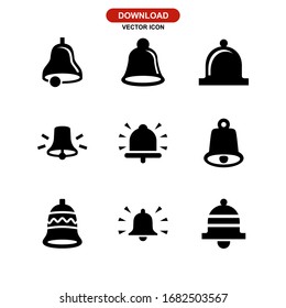 icono de campana o logotipo símbolo de signo aislado ilustración vectorial - Colección de iconos vectoriales de estilo negro de alta calidad
