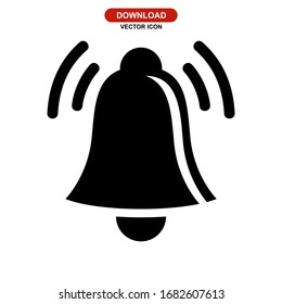 Icono de campana o logotipo símbolo de signo aislado ilustración vectorial - iconos vectoriales de estilo negro de alta calidad
