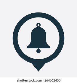 bell icon map pin on white background 