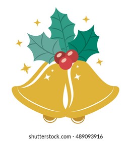 Bell icon. Merry Christmas season and decoration theme. Isolated design. Vector illustration