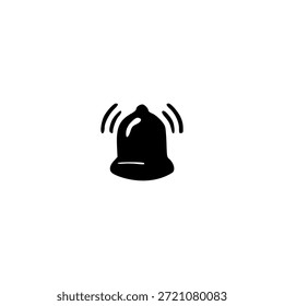 Ícone Bell - Gráfico de sino mínimo que representa notificações, mensagens e alertas, adequado para projetos de design digital moderno.