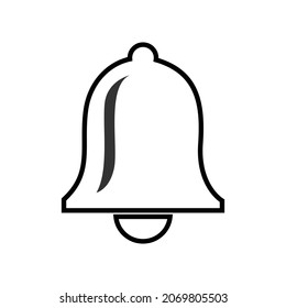 Bell icon. Notification bell, alarm icon outline vector illustration.