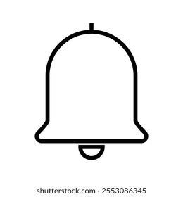 Bell icon. Notification And Reminder Alarm Symbol. Customizable thin line illustration.  Editable stroke.