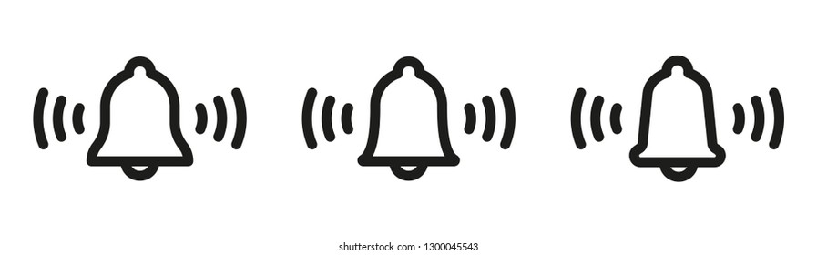 Bell icon, notification symbol vector set