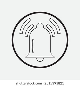 Icono de Bell. Icono de campana de notificación. Ilustración vectorial.
