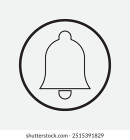 Icono de Bell. Icono de campana de notificación. Ilustración vectorial.