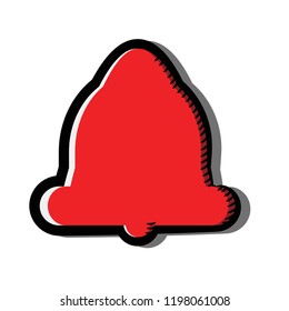 Bell icon, Notifications with shadow. Red icon, symbol. Vector illustration Transparent. White Insulated.