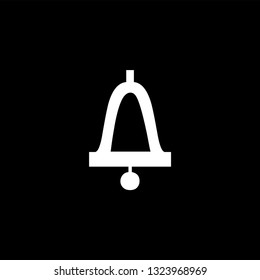 Bell Icon On Black Background. Black Flat Style Vector Illustration.